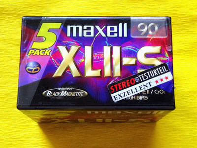5x MAXELL XL II-S 90 Cassette Tapes 1998-2000 + OVP + SEALED + TESTSIEGER +