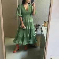 💚 Zimmermann Pleat Midi Dress Size 3 💚