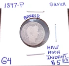 1897 PHILADELPHIA BARBER SILVER DIME IN GOOD CONDITION.