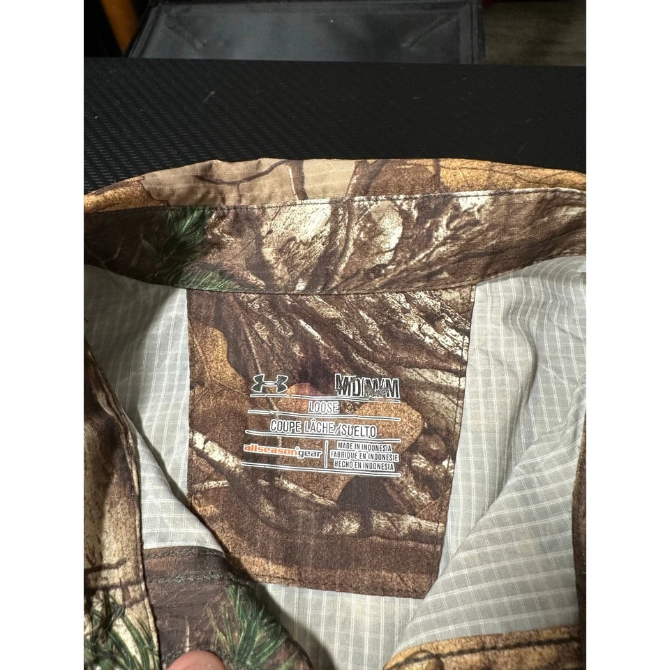 Under Armour Performance Field Shirt Size Medium Woodland Realtree Camo Hunting - Image 3 of 4