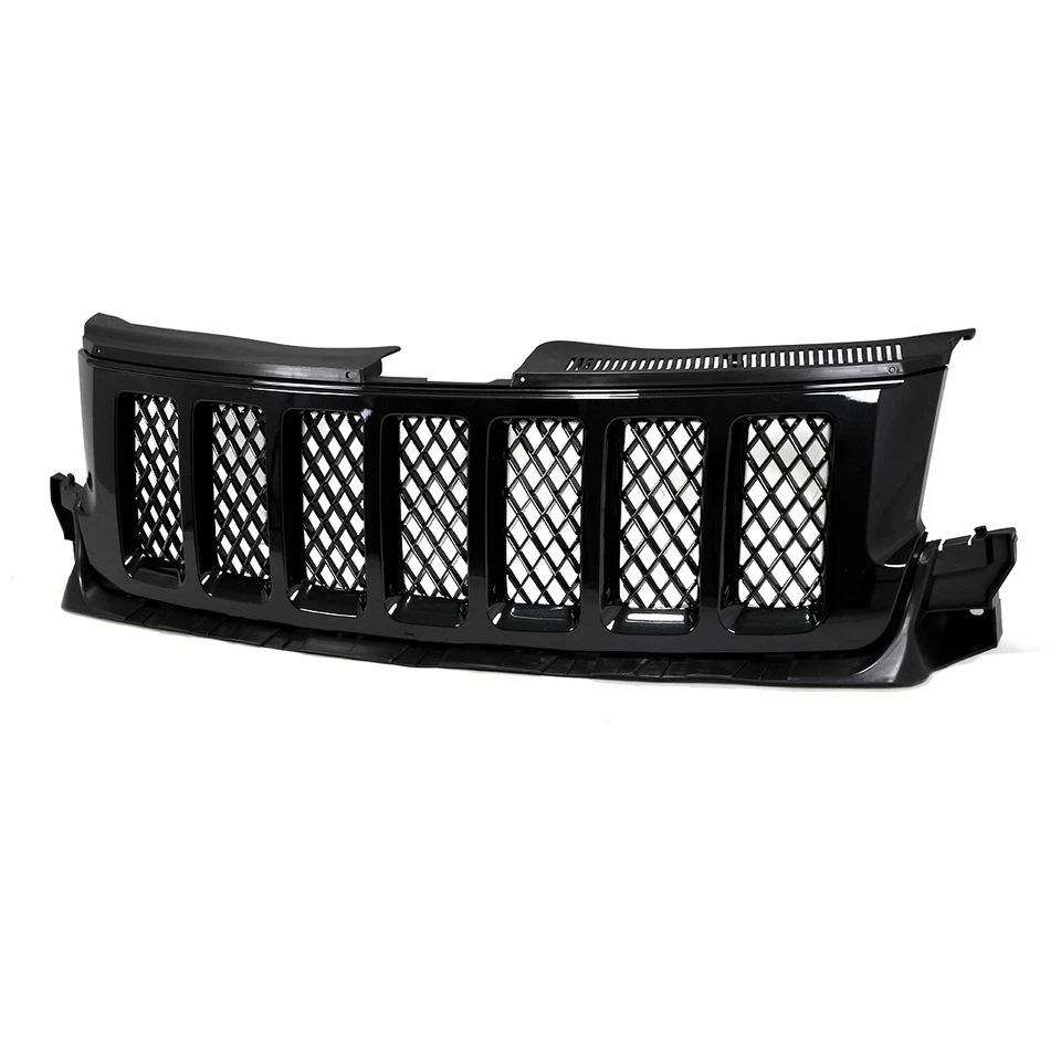 For Jeep Grand Cherokee 2011-2013 Front Grille Overland Style Brilliant Black Foto 2 de 4