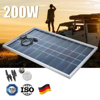 200W Bifaziale Solarpanel Glas Solarmodul Monokristallin 12V für Wohnmobil Dach
