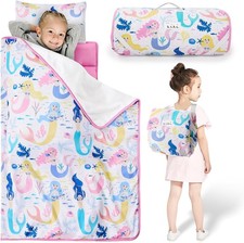 Toddler Nap Mat with Pillow and Blanket, Soft Sleeping Bag for Kids Boys and Gir