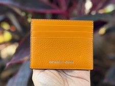 MICHAEL KORS JET SET TRAVEL COOPER CARD CASE WALLET POP ORANGE