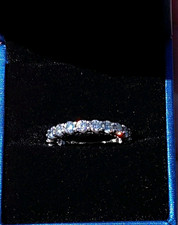 FWM 925 Sterling Silver Moissanite Eternity Band Ring 2.2ct Round VVS1 Sz 5