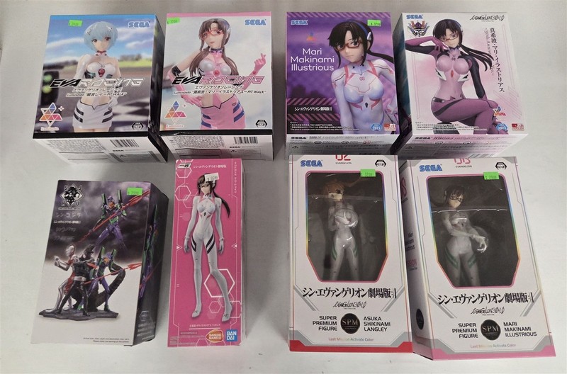 Neon Genesis Evangelion Lot of (8) Figures Mari Asuka Rei ALL MIB