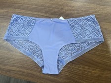 Chantelle Hipster Panties Womens L Blue Floral Lace Sheer Stretch Underwear