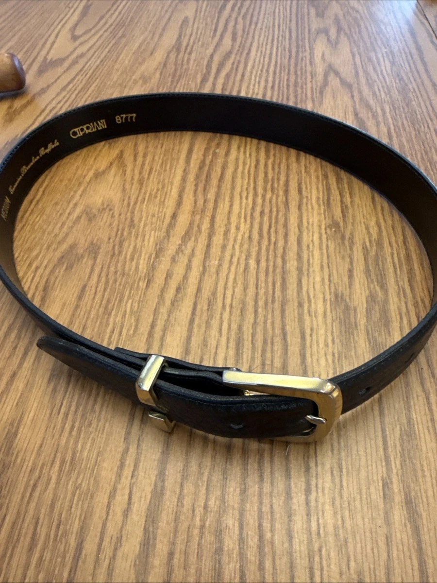 VTG 80s CIPRIANI Full Grain Leather Belt Black Silver Buckle 1980s sz ML Cipriani Belts for Women for sale | eBay main image 4