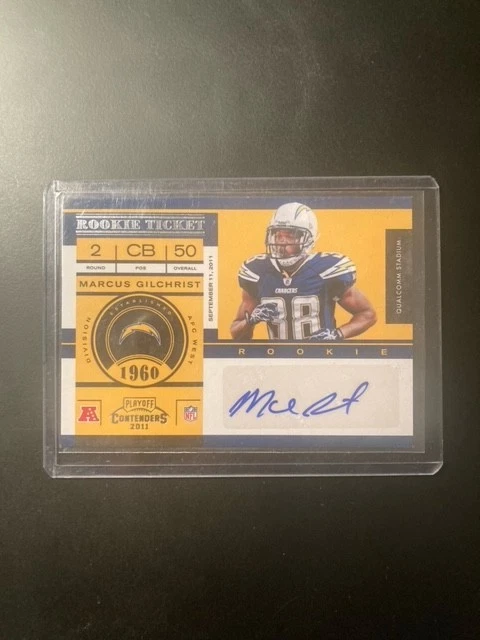 2011 Playoff Contenders Marcus Gilchrist Rookie Ticket Auto RC #156 SD Chargers