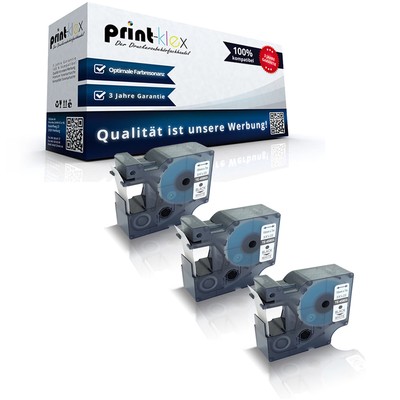 3x Schriftbänder für Dymo 45803 Schwarze Schrift auf Weiss 19mm-Easy Print Serie