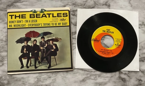1965 Capitol 4 By 4 The Beatles 45 RPM EP 7" Vinyl Record & Sleeve  R-5365 VG