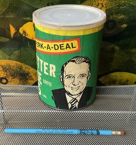 Vintage OLLIE FRETTER Detroit Store - Advertising Coffee Can FULL & Belvedere