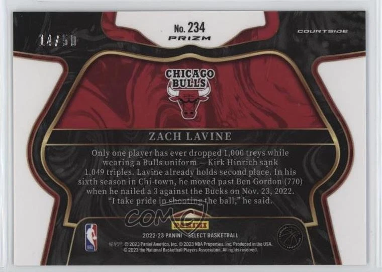 2022-23 Panini Select Courtside Green Wave Prizm /50 Zach LaVine #234 - Image 2 of 2