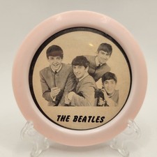Vintage 1963 The Beatles Snapix Pink Booster Button 3in Beatlemania History 