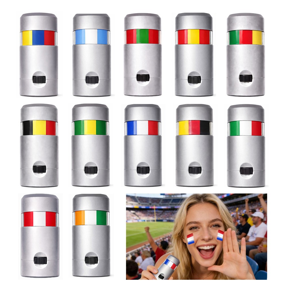 Pintura facial arco iris palo bandera pintura corporal para partido de fútbol deporte palos de maquillaje