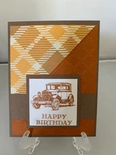 Stampin Up Card Kit Set Of 4 Masculine "Happy Birthday" cards #4b