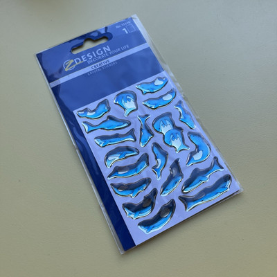 Z Design Crystal 3D Delfine Sticker gold NEU Aufkleber Vintage 90er alt