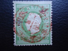 timbre Portugal -10 reis- roi luis I -vert-1880- oblitéré