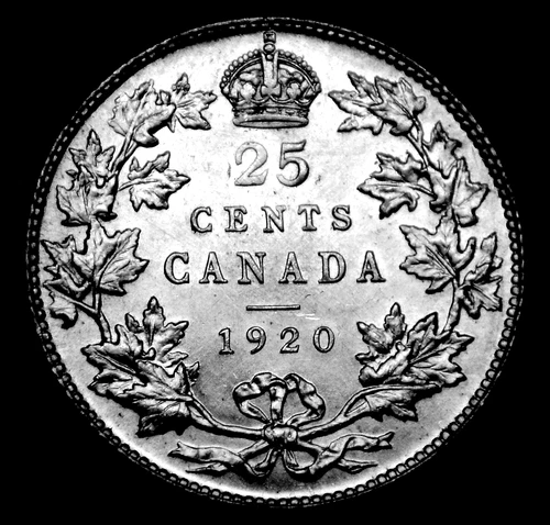 1920 25¢ Canadian silver coin that looks MS details for discerning collector