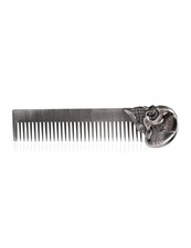 Zinc Alloy Beard Comb Mustache Pocket Hair Brush for Men Styling Tool Silver