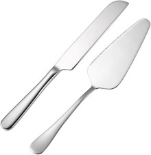 Cake Knife and Server Set, 2-Piece Stainless Steel Wedding Cake Cutting