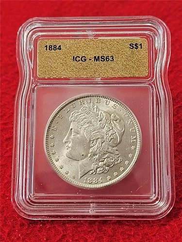 1884  MORGAN SILVER DOLLAR  ICG  MS 63                                   #T1743