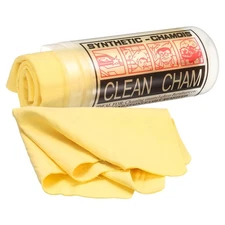 Premium Shammy Cloth for Car Drying 16.9" x 12.6" in Bucket, Yellow