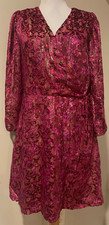 ANN TAYLOR LOFT Womens Purple Pink & Gold Evening Occasion Cocktail Dress NWT 4