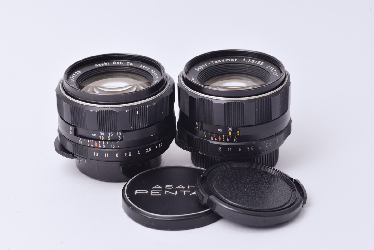 Lot of 2 [Exc] Pentax Super-Takumar 50mm f/1.4 + 55mm f/1.8 M42