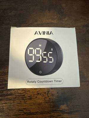 AVINIA Digital Kitchen Timers, Visual timers Large LED Display Magnetic Black