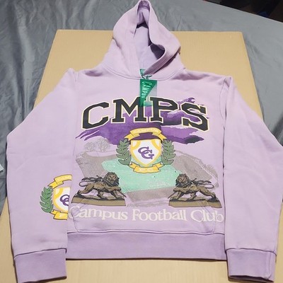 Campus Football Club Graphic Print Pullover Hoodie Purple Small Men
