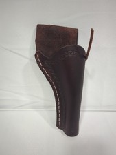 Leather Western Gun Holster Tooled Pattern Right Hand Brown Leather Vintage