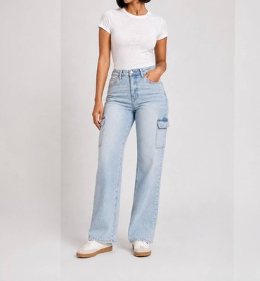 Vervet By Flying Monkey Women's Vintage High Rise Cargo Jeans Reverent