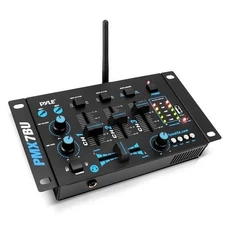 Pyle Bluetooth 3-Channel DJ MP3 Mixer, Mic-Talkover, USB Flash Reader