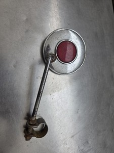 Vintage Chrome Round 3 1/2 bicycle Mirror with red reflector Schwinn Japan 
