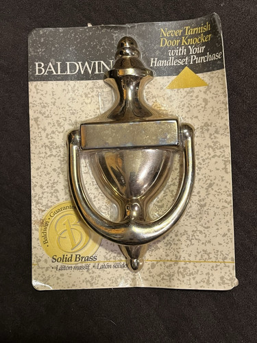 Baldwin Brass Solid Brass Colonial Door Knocker 6.5” X 3.5”
