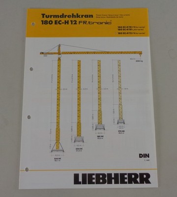 Liebherr Tower Crane 180 EC-H 12 Fr.tronic Data Sheet 04/2007