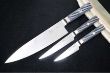 Cangshan Cutlery YARI Series 3pc Starter Knife Set - Forged X-7 Damascus - Ashwo
