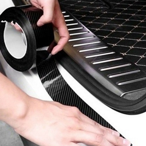 Carbon Fiber Car Door Sill Protector Scuff Plate Vinyl Sticker Trim Accessories - Foto 4 di 14