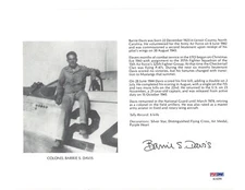 BARRIE DAVIS SIGNED 8X10 (D) PSA DNA AC42255 WWII ACE 6V