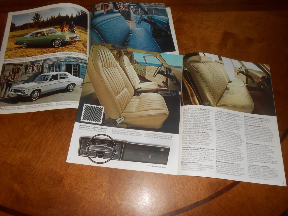 Chevrolet Nova 1973 folleto/Chevrolet Nova '73, personalizado y SS 12 páginas catálogo de ventas Foto 2 de 3