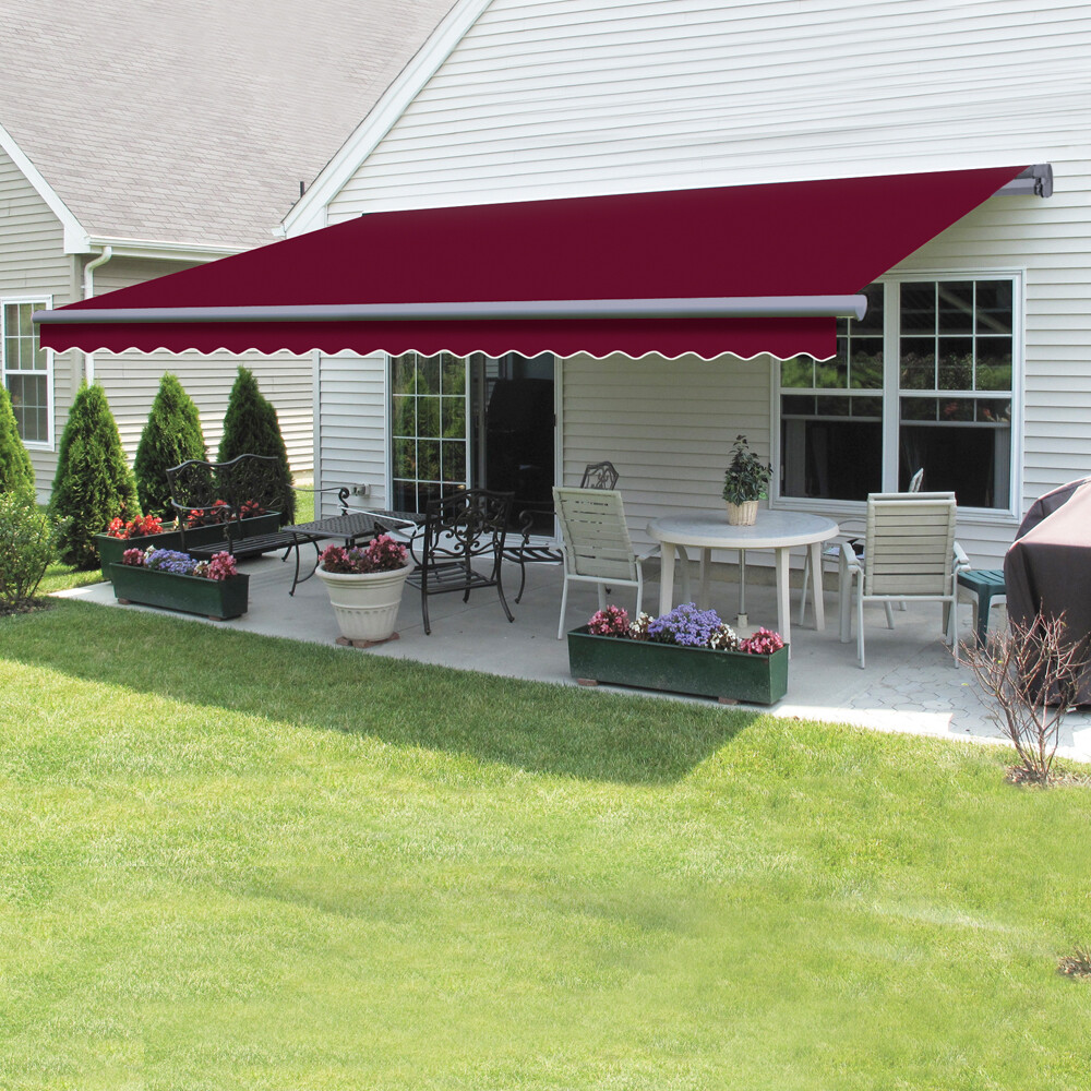 3.5x2.5M Manual Patio Awning Outdoor Garden Canopy Sun Shade Retractable Wine