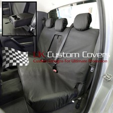 Ford Ranger Double Cab T6 (2012-2018) Tailored Rear Seat Covers Black 156