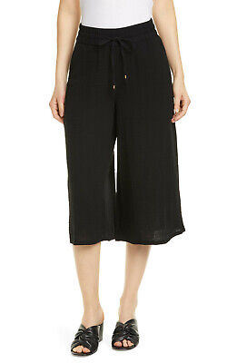 $188 Eileen Fisher Pebble Organic Cotton Wide Leg Cropped Pants XS XL L