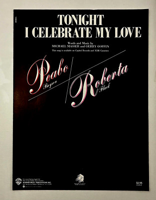 1983 Tonight Celebrate My Love Roberta Flack Bryson VTG Piano Vocal Sheet Music