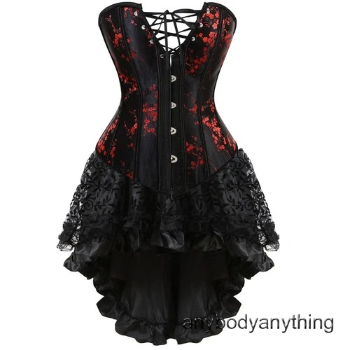 Sexy Corsets Dresses Plus Size Costume Overbust Corset Skirt Lingerie Set Tutu - Image 3 of 4