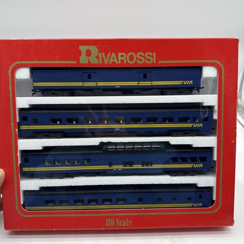 RIVAROSSI HO Scale 6984 A Set 1930's VIA Passenger Car Set Bag Coach Diner Dome