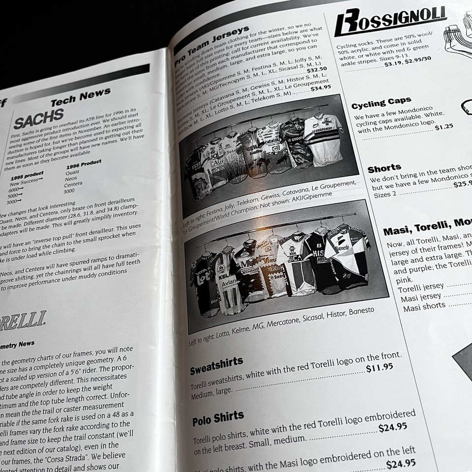 1995 TORELLI MASI Mondonico CATALOG Campagnolo Shimano Sachs Cinelli