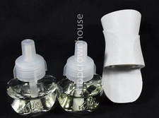 2 Air Wick Essential Scented Oils SIMPLY COTTON Refills & Bonus Warmer NWOP