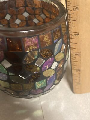LIGHT LAMP Mosaic glass art flowers nightlight mood Retro INTERTEK